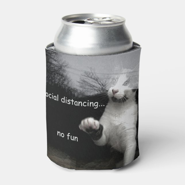Social Distancing Kitten Can Cooler (Can Front)