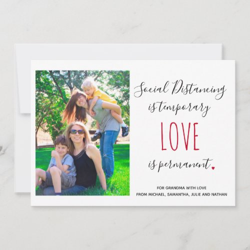 Social distancing love quote custom photo greeting