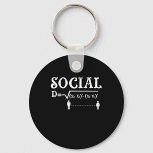 Social Distancing Math Teacher Quarantined Math Keychain