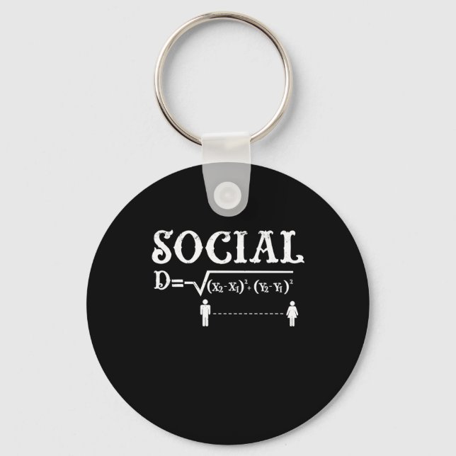 Social Distancing Math Teacher Quarantined Math Keychain (Front)