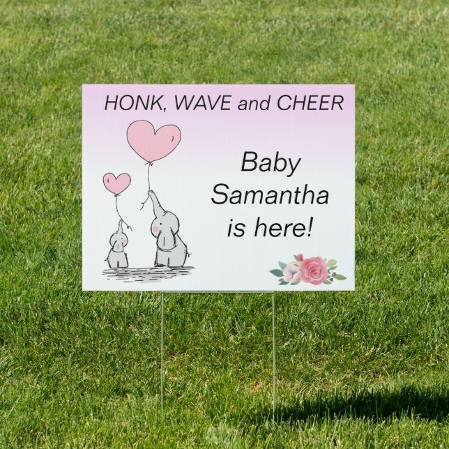 Social Distancing new Baby Announcement Shower Sign (Insitu)