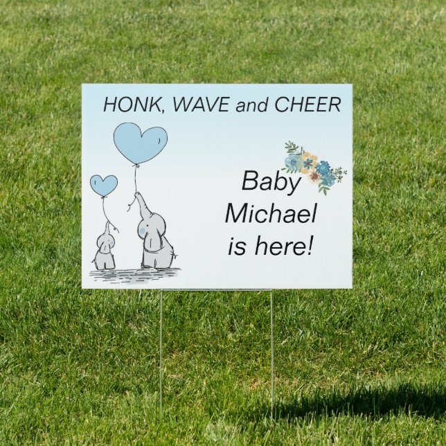 Social Distancing new Baby Announcement Shower Sign (Insitu)