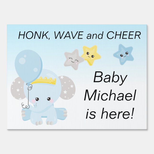 Social Distancing new Baby Announcement Shower Sign (Front)