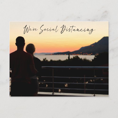 Social Distancing Ocean Wedding Change of Date Postcard