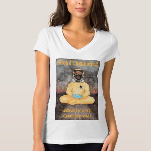 Social Distancing on My Birthday Womens Cotton T_Shirt