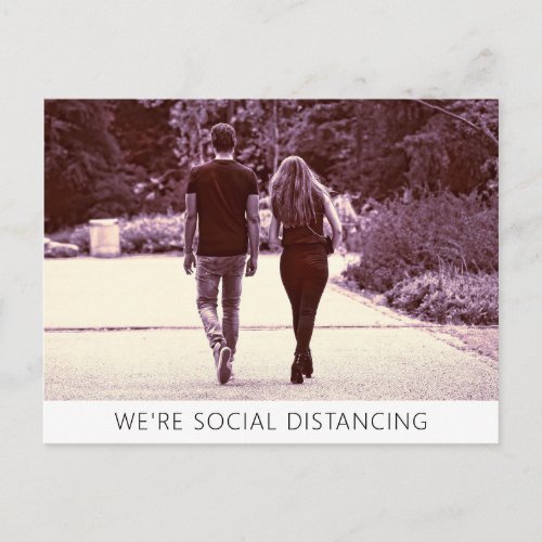 Social Distancing Photo Wedding Date Announcement Postcard