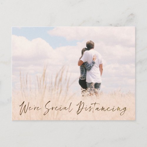 Social Distancing Photo Wedding Date Announcement Postcard