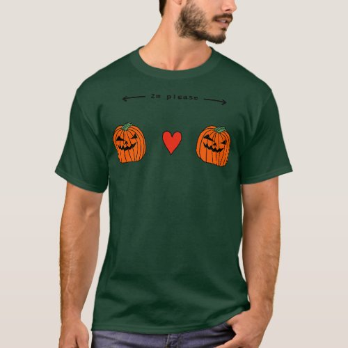 Social Distancing Pumpkin at Halloween T_Shirt