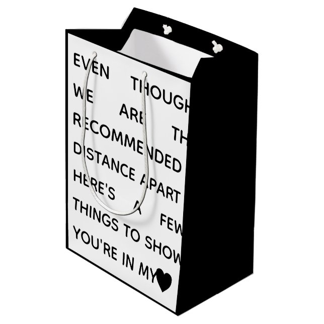 Social Distancing Quote Neighbours Self Isolating Medium Gift Bag (Back Angled)