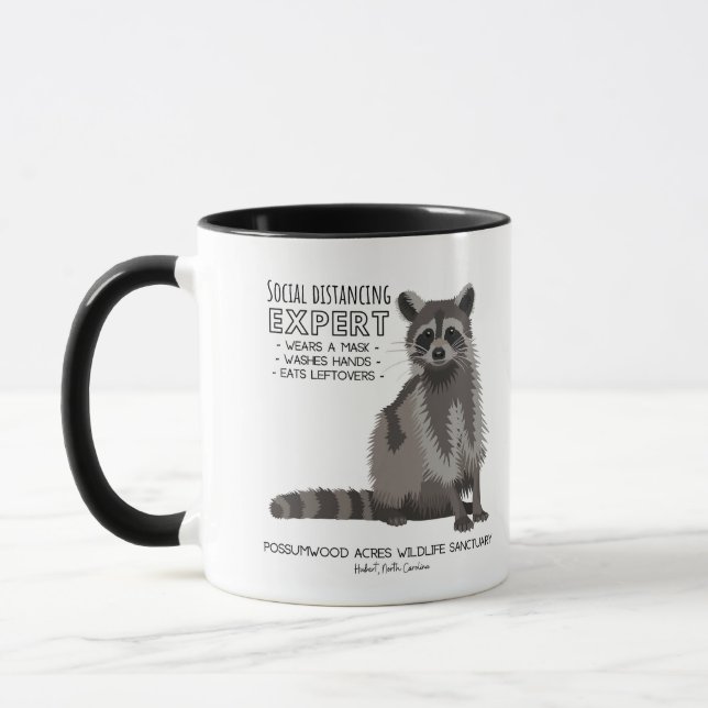 Social Distancing Raccoon Mug (Left)