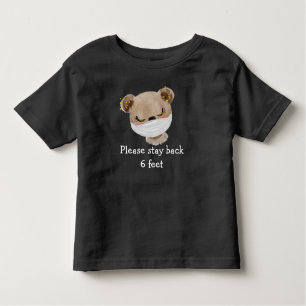 Social Distancing Safety Face Mask Bear Toddler T-shirt