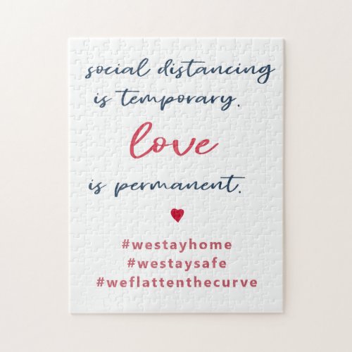 Social distancing typography quote inspiration jigsaw puzzle