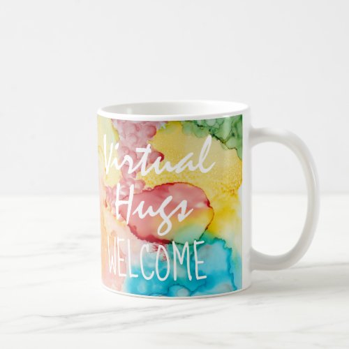 Social Distancing Virtual Hugs Brilliant Colors Coffee Mug