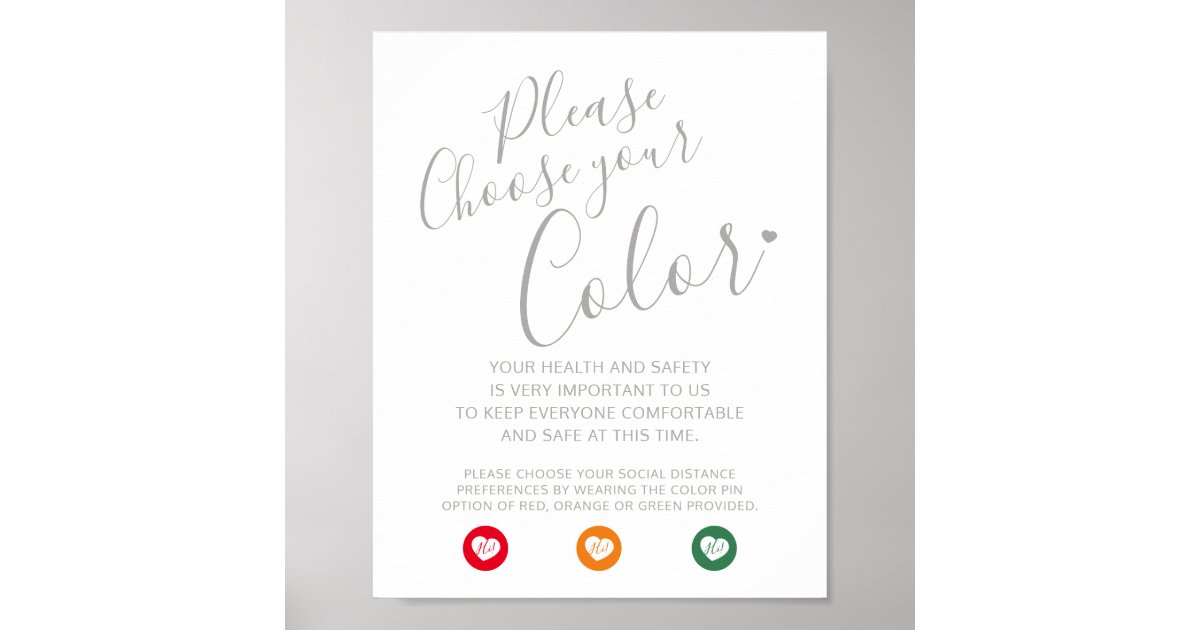 Fresh Look at Social Distancing Wedding Instruction Poster