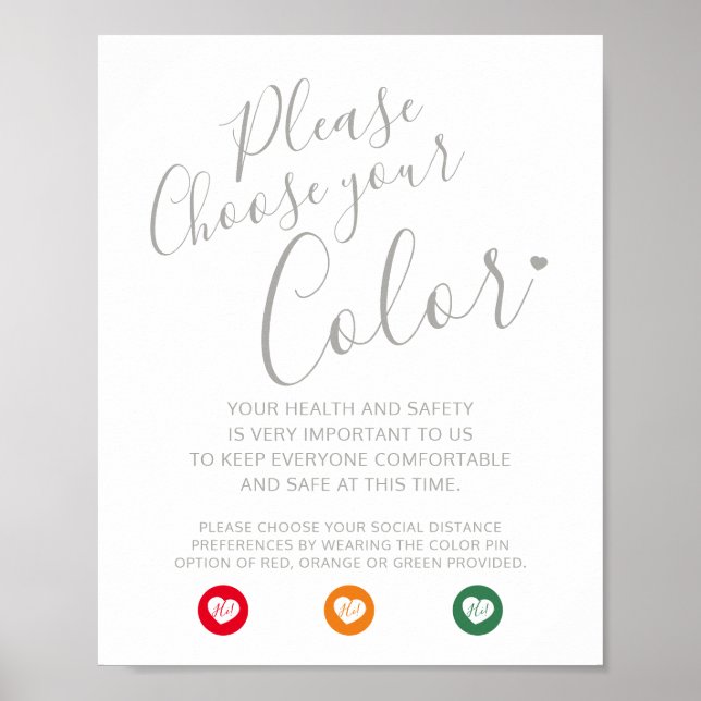 Social distancing wedding instruction poster (Front)