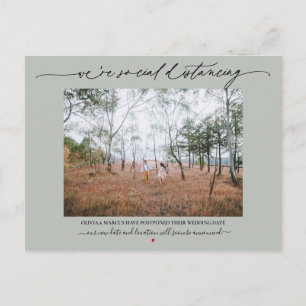 Social Distancing Wedding Postponement Sage Postcard