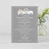 Social Distancing Wedding Shower Mail White Truck Invitation (Standing Front)