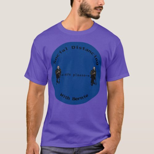 Social Distancing with  Sanders Mittens on Round B T_Shirt