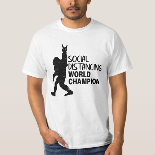 Social Distancing World Champion Funny bigfoot T_Shirt