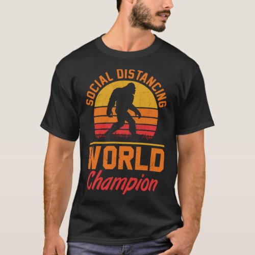 Social Distancing World Champion Funny Quarantine T_Shirt