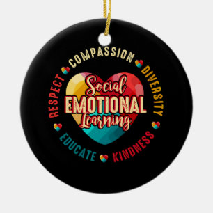 Social Emotional Learning Heart Counselor Teacher Ceramic Ornament