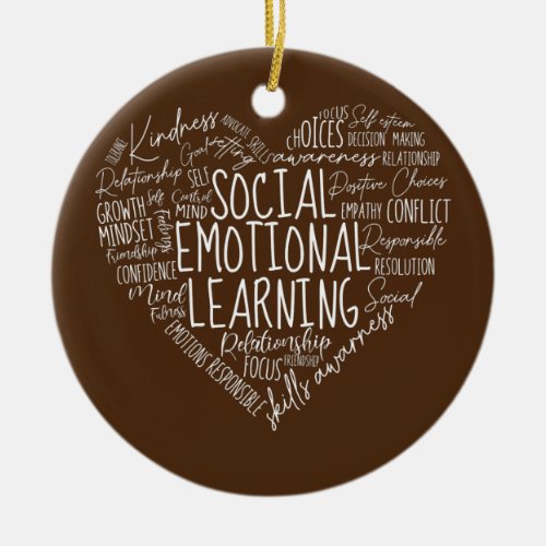 Social Emotional Learning Heart Counselor Teacher Ceramic Ornament