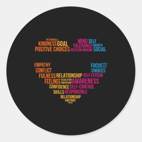 Social Emotional Learning Team Counselor Sel Day Classic Round Sticker