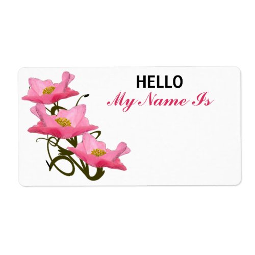 Social Group Meeting Poppies Hello Paper Name Tag