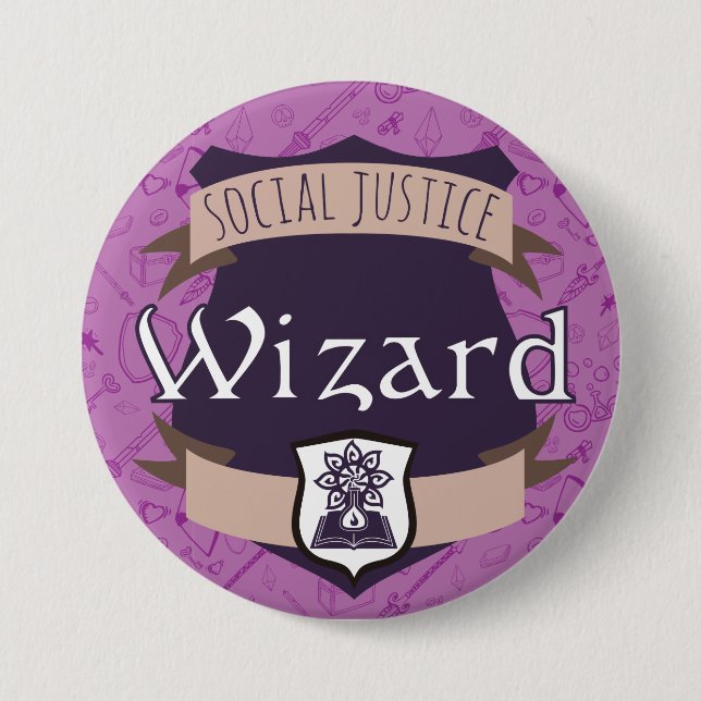 Social Justice Class Button: Wizard Button (Front)