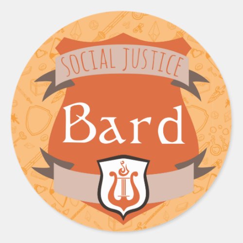 Social Justice Class Sticker Bard Classic Round Sticker