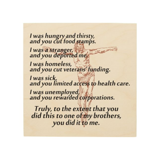 Social Justice Crucifix Wood Wall Decor (Front)