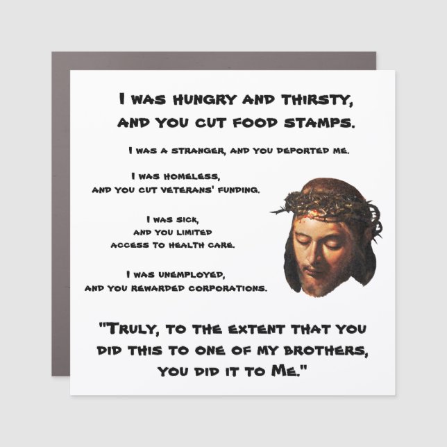 Social Justice Jesus Car Magnet (Front)