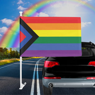 Social Justice Pride Rainbow  Car Flag