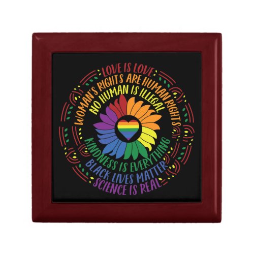 Social Justice Rainbow Colors Word Art  Gift Box