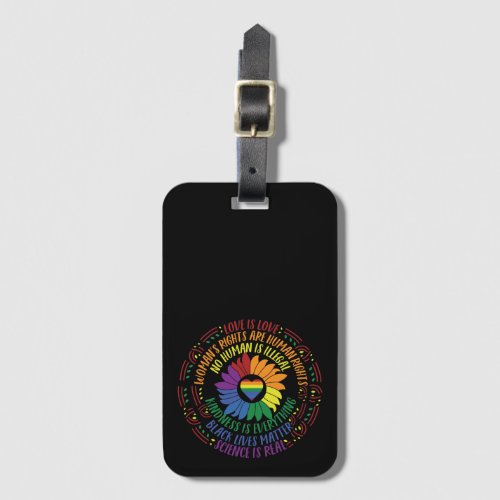 Social Justice Rainbow Colors Word Art  Luggage Tag