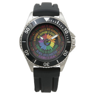 Social Justice Rainbow Colors Word Art   Watch