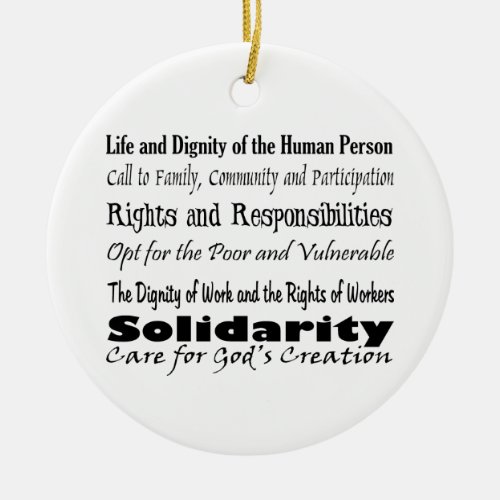 Social Justice Themes with cross balance T Ceramic Ornament