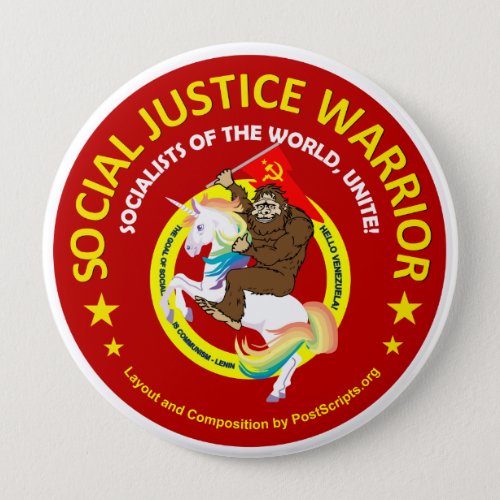 Social Justice Warrior Button