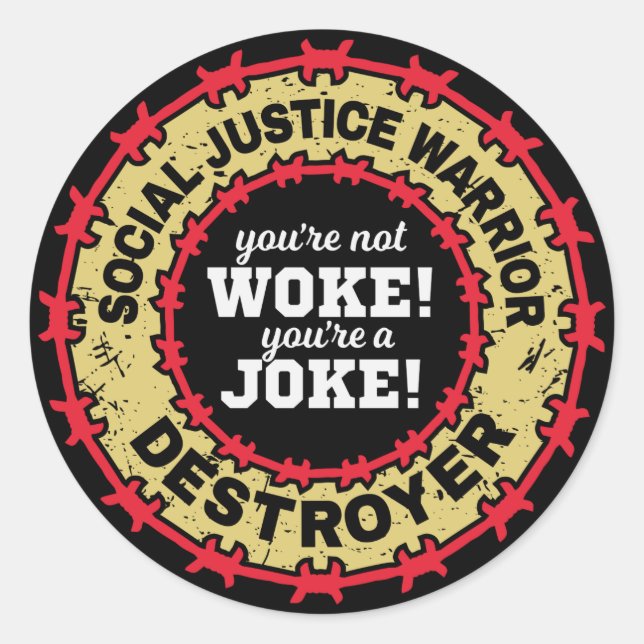 SOCIAL JUSTICE WARRIOR DESTROYER - Funny Stickers (Front)