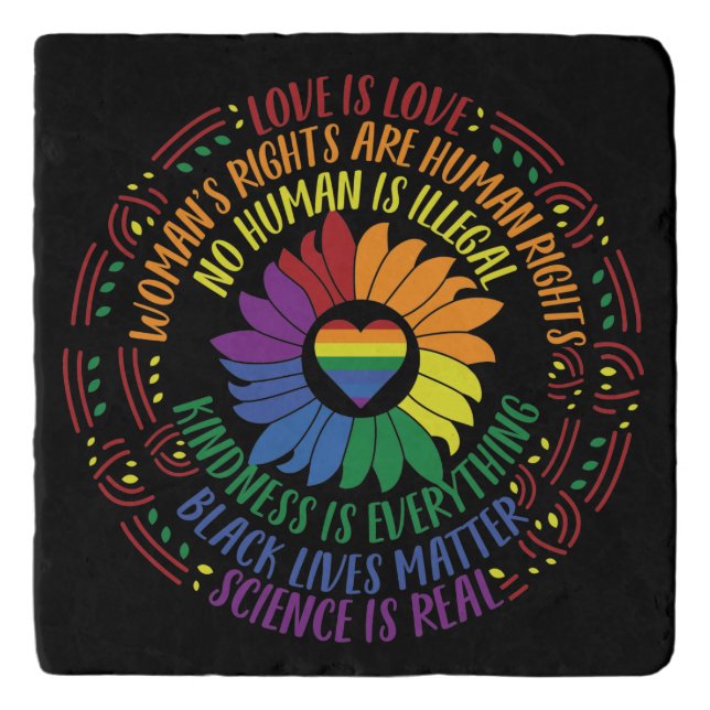 Social Justice Word Art   Trivet (Front)