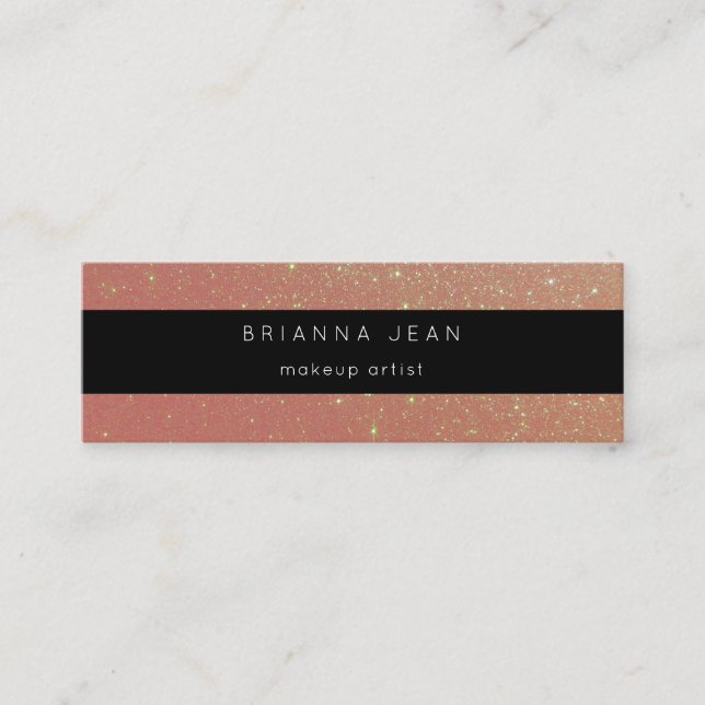 Social Media-All & Website Pink Glitter Mini Business Card (Front)