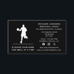 Social Media Basketball Coach Instructor Sports Business Card<br><div class="desc">Are you a basketball professional in the training industry? Are you looking for a business card with minimal fuss for marketing, networking and personal branding? This plain and simple black and white minimalist custom name typography basketball player design might be right for you. Just input your information in the text...</div>