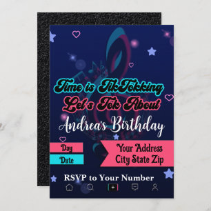 Social Media Birthday Invitation, Teen Music App Invitation