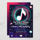 Social Media Birthday Invitation, Teen Music App Invitation (Front/Back)