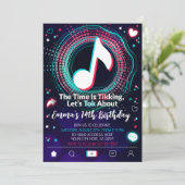 Social Media Birthday Invitation, Teen Music App Invitation (Standing Front)