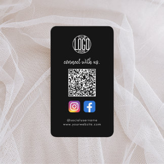 Social Media Business Card | QR Code Instagram Fac