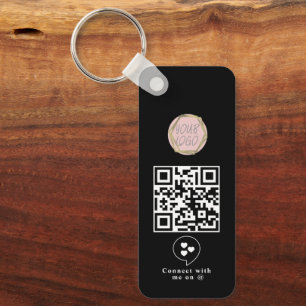 Social Media Business Logo QR Code Keychain