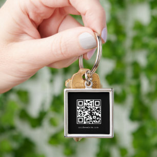 Social Media Business Logo QR Code Keychain