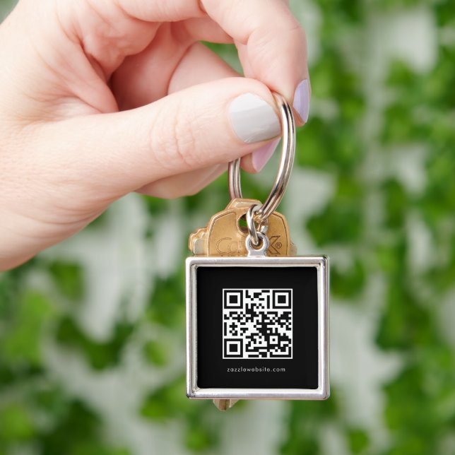 Social Media Business Logo QR Code   Keychain (Hand)