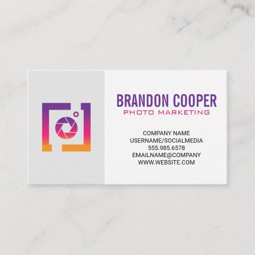 Social Media Camera Shutter Logo Business Card